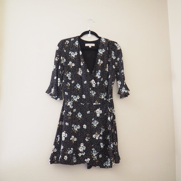 Loft Floral Polka Dot Wrap Skort Romper sz 4 - Picture 2 of 5